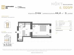 Prodej bytu 2+kk, Praha - Vinohrady, Velehradská, 44 m2