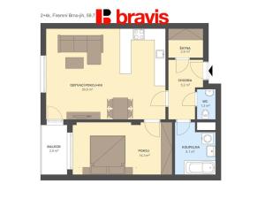 Pronájem bytu 2+kk, Brno - Horní Heršpice, Jižní, 62 m2