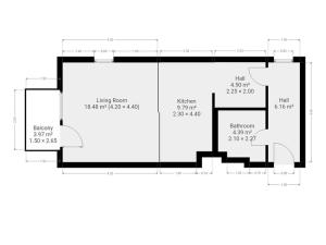 Pronájem bytu 1+kk, Praha - Michle, Třeboňská, 43 m2