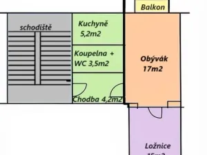 Pronájem bytu 2+1, Praha - Záběhlice, Jabloňová, 43 m2