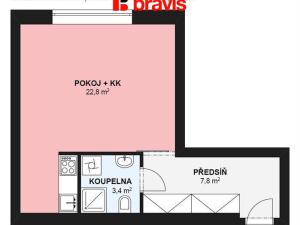 Pronájem bytu 1+kk, Brno, Kunzova, 35 m2