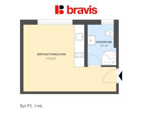 Pronájem bytu 1+kk, Popůvky, Chaloupky, 21 m2