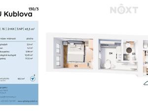 Prodej bytu 2+kk, Praha - Podolí, U Kublova, 43 m2