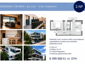 Prodej bytu 2+kk, Praha - Modřany, Na Cikorce, 44 m2