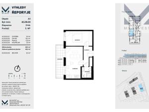 Prodej bytu 2+kk, Praha - Řeporyje, Jáchymovská, 45 m2