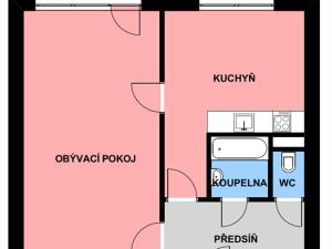 Pronájem bytu 1+1, Brno, Loosova, 40 m2