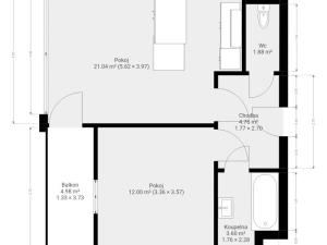 Pronájem bytu 2+kk, Brno, Hvozdecká, 45 m2