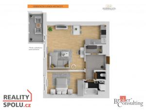 Pronájem bytu 2+kk, Praha - Háje, Jurkovičova, 57 m2