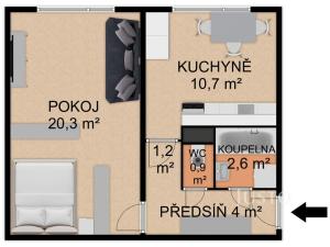 Prodej bytu 1+1, Mníšek pod Brdy, Ke škole, 40 m2