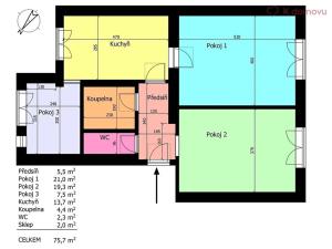 Prodej bytu 3+1, Bohumín, Husova, 76 m2