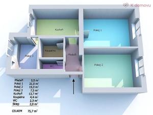 Prodej bytu 3+1, Bohumín, Husova, 76 m2