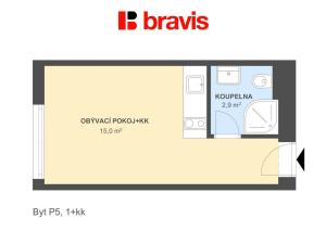 Pronájem bytu 1+kk, Popůvky, Chaloupky, 18 m2