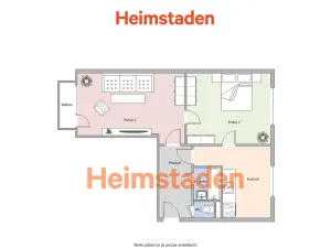 Pronájem bytu 2+1, Karviná - Ráj, Kosmonautů, 53 m2