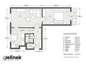Prodej bytu 2+1, Polička, Jiráskova, 51 m2