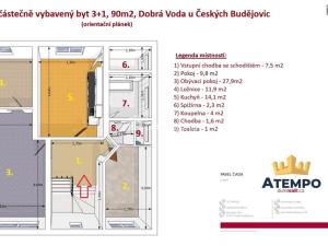 Pronájem bytu 3+1, Dobrá Voda u Českých Budějovic, Pod Lesem, 90 m2