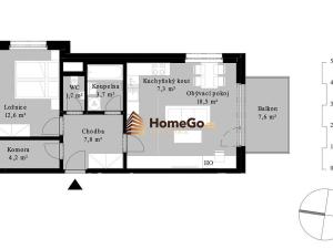 Pronájem bytu 2+kk, Praha - Modřany, Komořanská, 65 m2