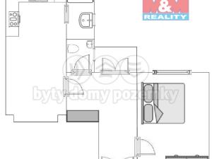 Pronájem bytu 2+kk, Praha - Karlín, Sokolovská, 42 m2