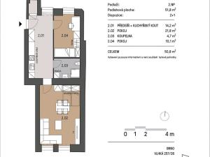 Pronájem bytu 2+1, Brno, Vlhká, 53 m2