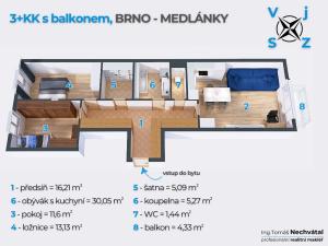 Prodej bytu 3+kk, Brno - Medlánky, V Újezdech, 83 m2