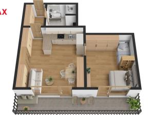 Pronájem bytu 2+kk, Hradec Králové - Pražské Předměstí, Farářství, 51 m2