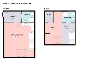 Pronájem bytu 2+kk, Brno, Masarykova, 82 m2