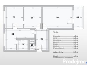 Pronájem bytu 3+1, Znojmo, Dukelských bojovníků, 56 m2