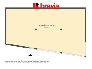 Pronájem obchodního prostoru, Brno, Řípská, 186 m2