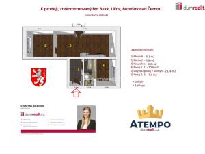 Prodej bytu 3+1, Benešov nad Černou - Ličov, 62 m2