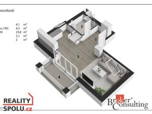 Pronájem bytu 1+kk, Praha - Hostavice, Písčitá, 41 m2