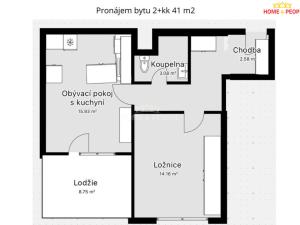 Pronájem bytu 2+kk, České Budějovice - České Budějovice 2, N. Frýda, 41 m2