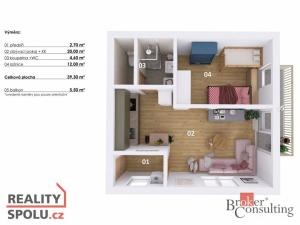 Prodej bytu 2+kk, Kouřim, Mírové náměstí, 39 m2