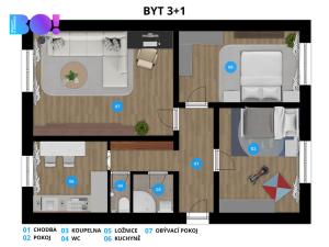 Prodej bytu 3+1, Fulnek - Děrné, 72 m2