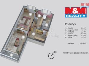 Prodej bytu 2+1, Děčín - Děčín III-Staré Město, Kladenská, 64 m2
