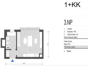 Pronájem bytu 1+kk, Praha, Šenácká, 36 m2