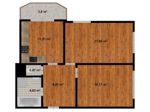 Prodej bytu 2+1, Praha - Letňany, Křivoklátská, 65 m2