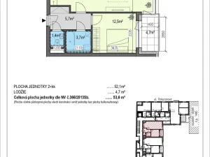 Prodej bytu 2+kk, Brno, Rokycanova, 52 m2