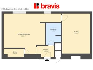 Prodej bytu 2+kk, Brno - Veveří, Bayerova, 54 m2