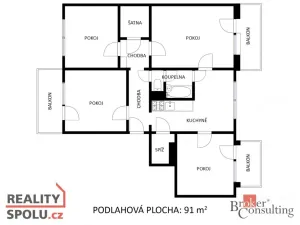 Prodej bytu 4+1, Brno - Řečkovice, Renčova, 91 m2