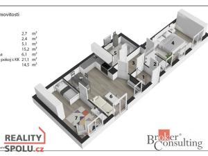 Pronájem bytu 3+kk, Hradec Králové - Třebeš, Ve Stromovce, 68 m2