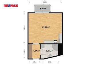Pronájem bytu 1+kk, Plzeň, Štefánikova, 36 m2