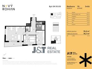 Prodej bytu 3+kk, Praha - Karlín, Libeňský ostrov, 76 m2