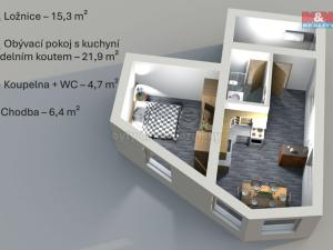 Pronájem bytu 2+kk, Kolín - Kolín II, Pražská, 47 m2