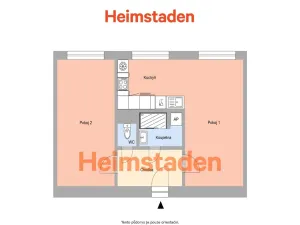 Pronájem bytu 2+kk, Ostrava - Moravská Ostrava, Na Jízdárně, 48 m2
