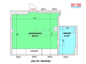Pronájem obchodního prostoru, Ostrava - Hrabůvka, Dr. Martínka, 32 m2