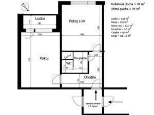 Prodej bytu 1+1, Brno, Rerychova, 41 m2
