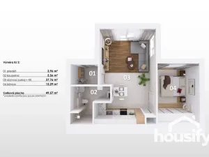 Prodej bytu 2+kk, Morašice, 49 m2