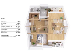 Prodej bytu 4+kk, Hodonice, 112 m2