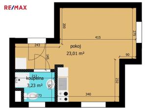 Pronájem bytu 1+kk, Poděbrady, Tyršova, 23 m2