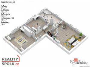 Pronájem bytu 3+kk, Mladá Boleslav - Bezděčín, 110 m2