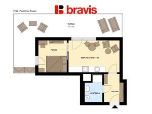 Pronájem bytu 2+kk, Brno - Zábrdovice, Ponávka, 33 m2
